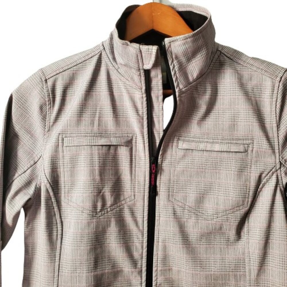 Mondetta Women's Full Zip Front Fleece Lined Plaid Coat Bonded Jacket Sz Medium - Picture 5 of 16